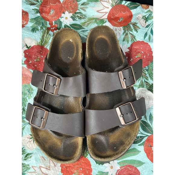 Birkenstock Other - Birkenstock Arizona Sandals Slide Slip On Dark Brown Leather Size 8? European 39